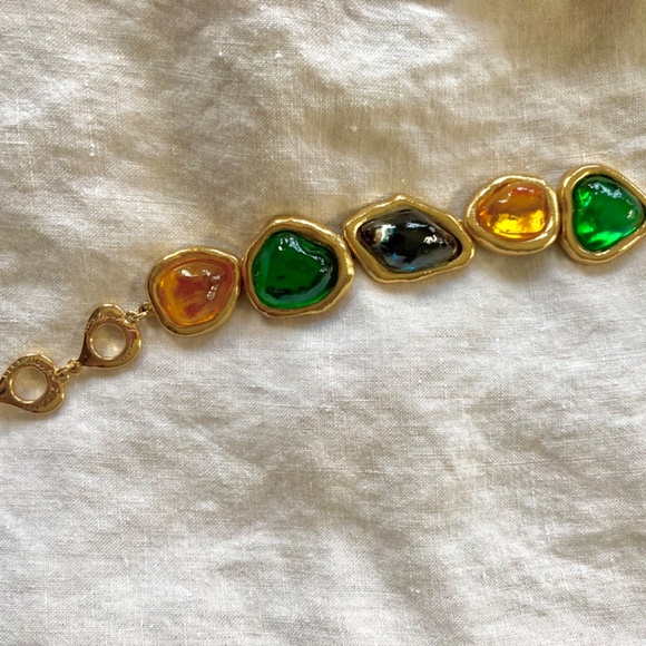 Yves Saint Laurent cabochons bracelet Goossens era - Picture 15 of 16